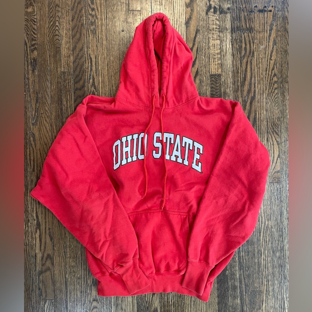 Vintage Ohio State University Buckeyes Pullover Hooded Sweatshirt Hoodie OSU VTG